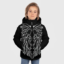 Куртка зимняя для мальчика Лев геометрический, цвет: 3D-светло-серый — фото 2