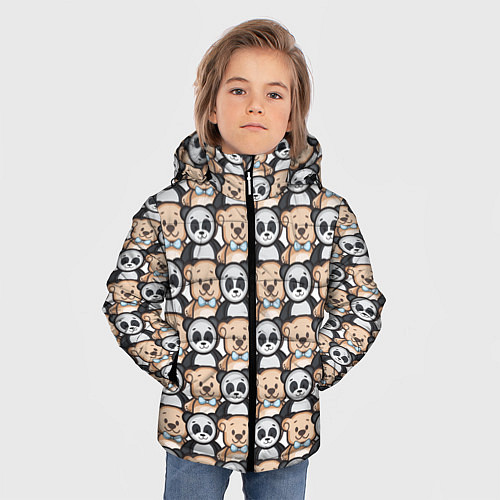 Зимняя куртка для мальчика МИШКИ / 3D-Черный – фото 3