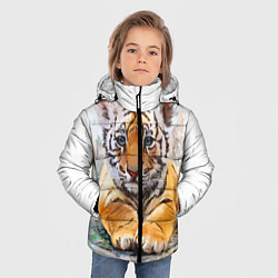 Куртка зимняя для мальчика Tiger Art, цвет: 3D-черный — фото 2