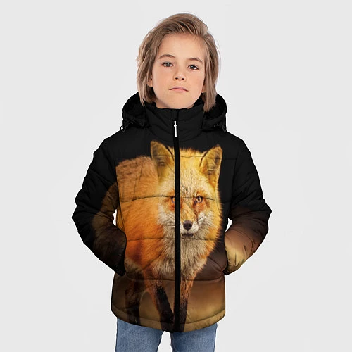 Зимняя куртка для мальчика Лиса / 3D-Черный – фото 3