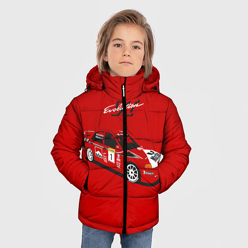 Зимняя куртка для мальчика Mitsubishi Lancer Evolution VI / 3D-Черный – фото 3