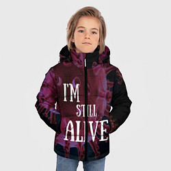 Куртка зимняя для мальчика Я всё ещё живой, цвет: 3D-черный — фото 2