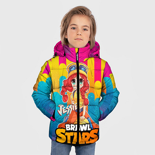 Зимняя куртка для мальчика Jessie Brawl Stars anime style / 3D-Черный – фото 3