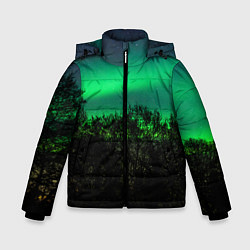 Куртка зимняя для мальчика Северное сияние, цвет: 3D-черный