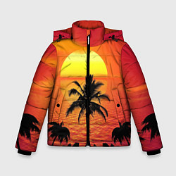 Зимняя куртка для мальчика Пальмы на фоне моря