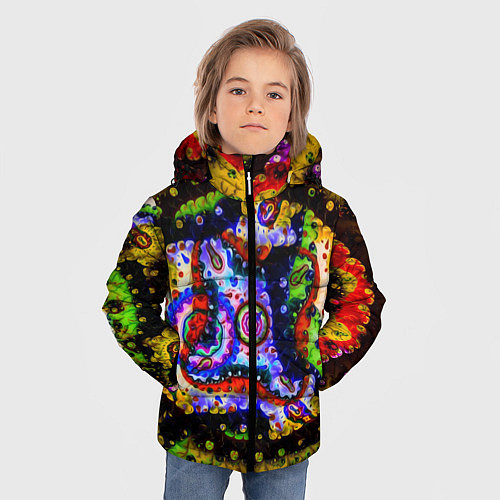 Зимняя куртка для мальчика Абстрактный рисунок / 3D-Черный – фото 3
