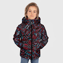 Куртка зимняя для мальчика Абстракция Неони, цвет: 3D-светло-серый — фото 2