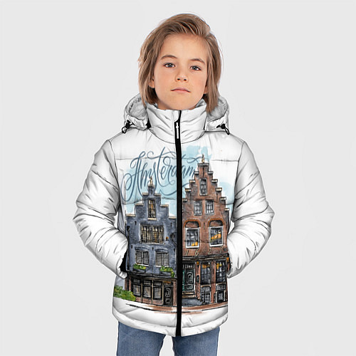 Зимняя куртка для мальчика Амстердам / 3D-Черный – фото 3