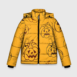 Куртка зимняя для мальчика Тыквы, цвет: 3D-черный