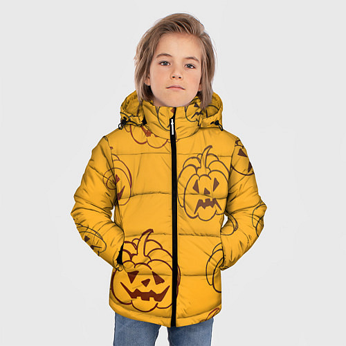Зимняя куртка для мальчика Тыквы / 3D-Черный – фото 3