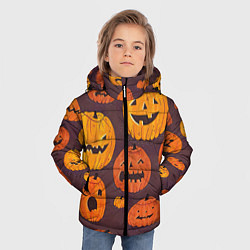 Куртка зимняя для мальчика Весёлые тыквы, цвет: 3D-черный — фото 2