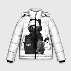 Куртка зимняя для мальчика Котик, цвет: 3D-черный