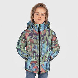 Куртка зимняя для мальчика Водоросли на морском дне, цвет: 3D-черный — фото 2