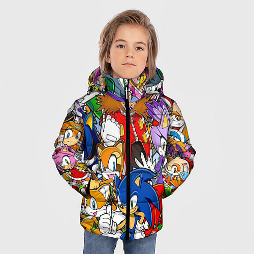 Зимняя куртка для мальчика Sonic / 3D-Черный – фото 3