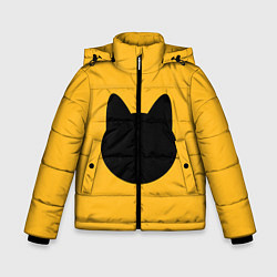 Куртка зимняя для мальчика Мордочка коти, цвет: 3D-черный