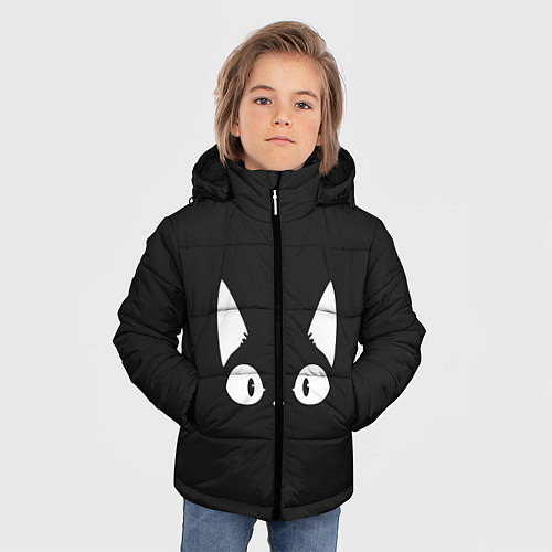 Зимняя куртка для мальчика Кошачья мордочка / 3D-Черный – фото 3