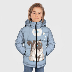 Куртка зимняя для мальчика Голодный котейка, цвет: 3D-черный — фото 2