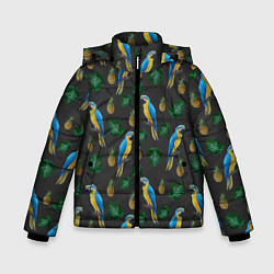 Куртка зимняя для мальчика Попугай Ара, цвет: 3D-черный