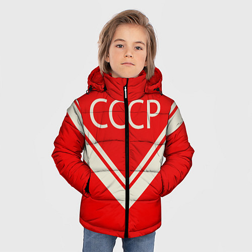 Зимняя куртка для мальчика СССР хоккейная форма / 3D-Черный – фото 3