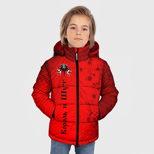 Зимняя куртка для мальчика КОРОЛЬ И ШУТ / 3D-Светло-серый – фото 3