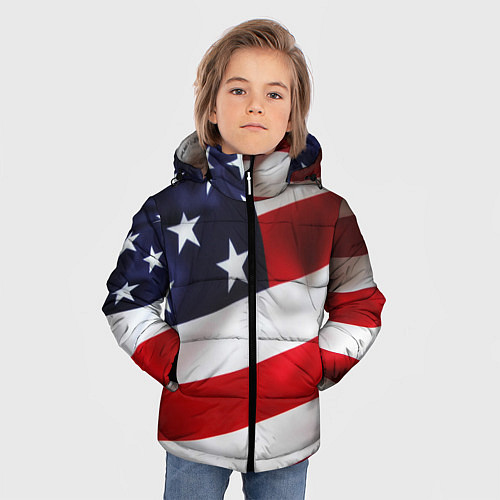 Зимняя куртка для мальчика США USA / 3D-Черный – фото 3
