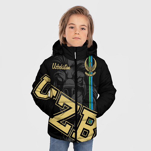 Зимняя куртка для мальчика Узбекистан / 3D-Черный – фото 3