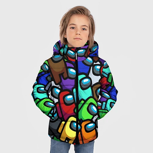 Зимняя куртка для мальчика Among us / 3D-Красный – фото 3