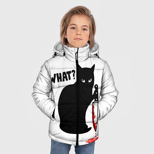Зимняя куртка для мальчика What Cat / 3D-Светло-серый – фото 3