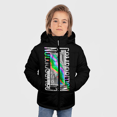 Зимняя куртка для мальчика Freek texture / 3D-Черный – фото 3