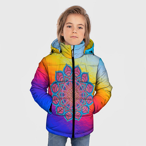Зимняя куртка для мальчика Мандала спокойствия / 3D-Черный – фото 3