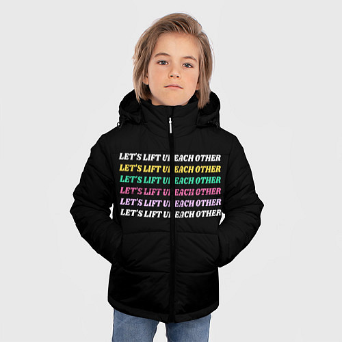 Зимняя куртка для мальчика Прокачаем друг друга / 3D-Черный – фото 3