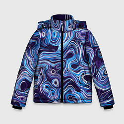 Куртка зимняя для мальчика Синие линии, цвет: 3D-красный