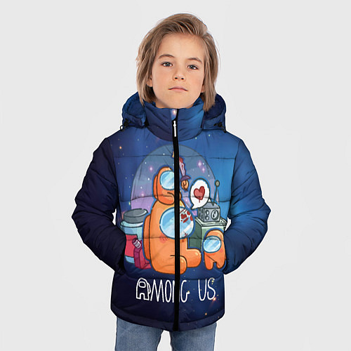 Зимняя куртка для мальчика Among Us Space / 3D-Черный – фото 3