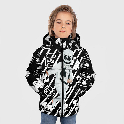Зимняя куртка для мальчика Marshmello Флексит / 3D-Черный – фото 3