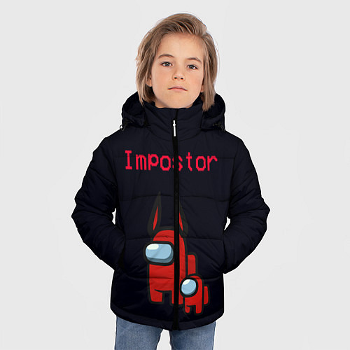 Зимняя куртка для мальчика Among us Impostor / 3D-Черный – фото 3