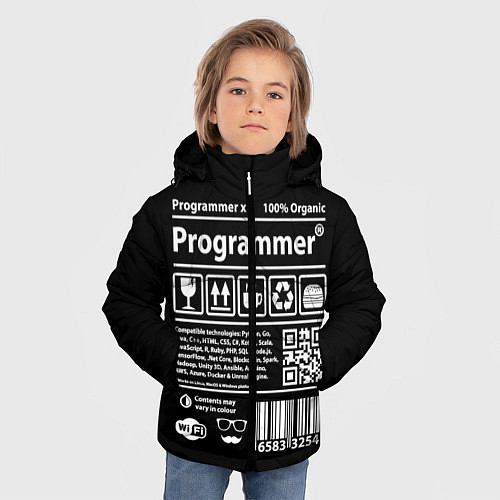 Зимняя куртка для мальчика Programmer / 3D-Черный – фото 3
