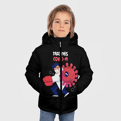 Зимняя куртка для мальчика Борьба с вирусом / 3D-Черный – фото 3