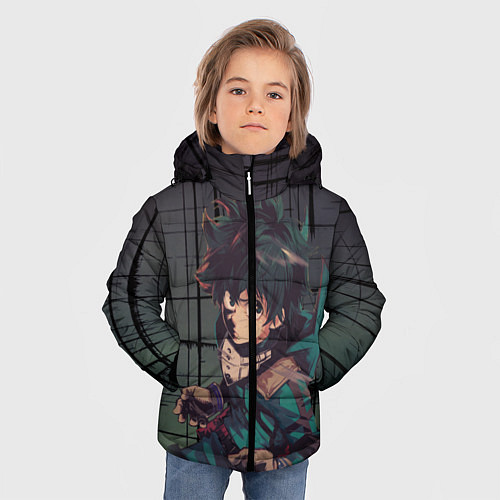 Зимняя куртка для мальчика Моя геройская Академия / 3D-Черный – фото 3