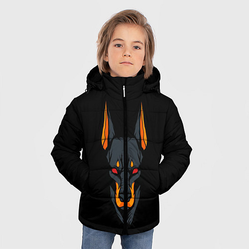 Зимняя куртка для мальчика Доберман / 3D-Черный – фото 3