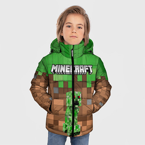 Зимняя куртка для мальчика MineCraft Крипер / 3D-Черный – фото 3