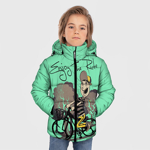 Зимняя куртка для мальчика Наслаждайся поездкой / 3D-Черный – фото 3