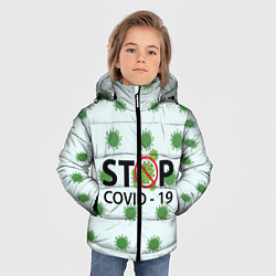 Куртка зимняя для мальчика Stop COVID, цвет: 3D-черный — фото 2