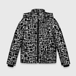 Куртка зимняя для мальчика Геометрия ЧБ Black & white, цвет: 3D-красный