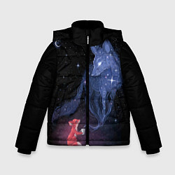Куртка зимняя для мальчика Лиса и ее дух, цвет: 3D-черный