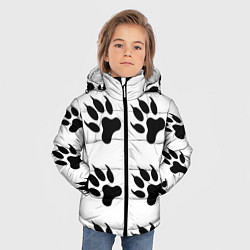 Куртка зимняя для мальчика Лапы медведя, цвет: 3D-светло-серый — фото 2