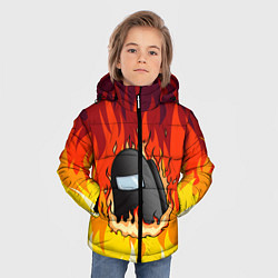 Куртка зимняя для мальчика Among Us Fire Z, цвет: 3D-светло-серый — фото 2