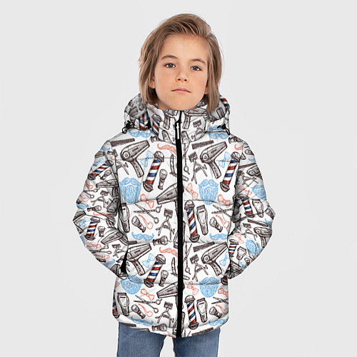Зимняя куртка для мальчика Барбершоп / 3D-Черный – фото 3