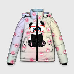 Куртка зимняя для мальчика Милая пандочка, цвет: 3D-черный