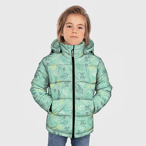 Зимняя куртка для мальчика Гербарий / 3D-Черный – фото 3