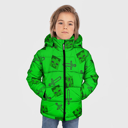 Зимняя куртка для мальчика Minecraft / 3D-Черный – фото 3